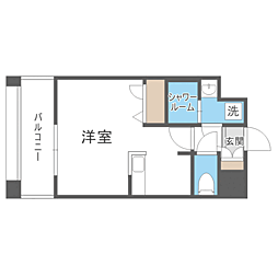 エンクレスト天神PORT ワンルームの間取図画像