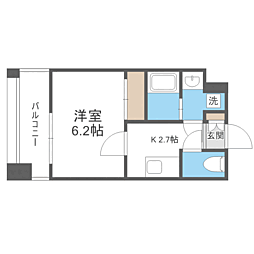 エンクレスト天神PORT 1Kの間取図画像