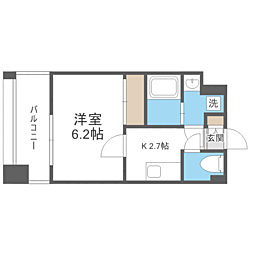 エンクレスト天神PORT 1Kの間取図画像