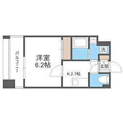 エンクレスト天神PORT 1Kの間取図画像