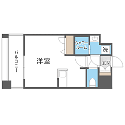 エンクレスト天神PORT ワンルームの間取図画像