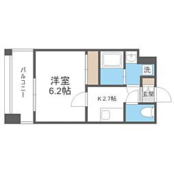 エンクレスト天神PORT 1Kの間取図画像