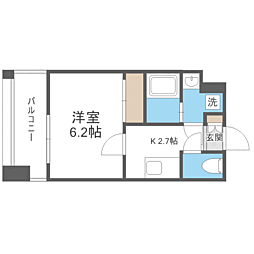 エンクレスト天神PORT 1Kの間取図画像