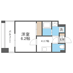 エンクレスト天神PORT 1Kの間取図画像