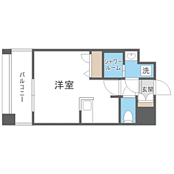 エンクレスト天神PORT ワンルームの間取図画像