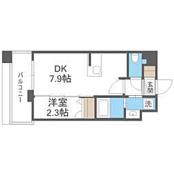 エンクレスト天神PORT 1DKの間取図画像