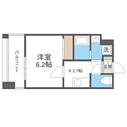 エンクレスト天神PORT 1Kの間取図画像
