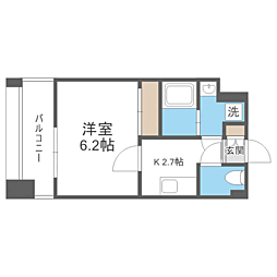 エンクレスト天神PORT 1Kの間取図画像