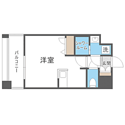 エンクレスト天神PORT ワンルームの間取図画像