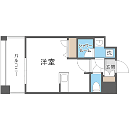 エンクレスト天神PORT ワンルームの間取図画像