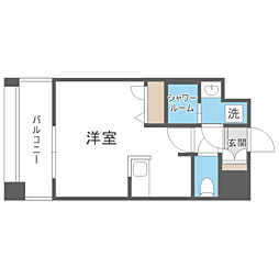 エンクレスト天神PORT ワンルームの間取図画像