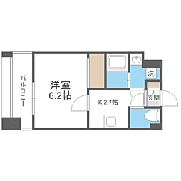 エンクレスト天神PORT 1Kの間取図画像