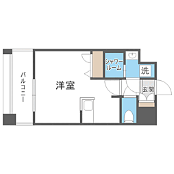 エンクレスト天神PORT ワンルームの間取図画像