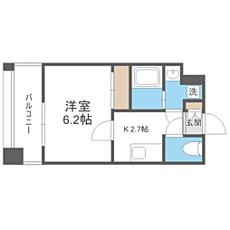 エンクレスト天神PORT 1Kの間取図画像