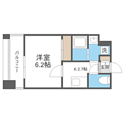 エンクレスト天神PORT 1Kの間取図画像