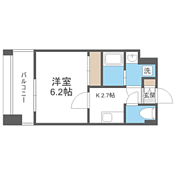 エンクレスト天神PORT 1Kの間取図画像