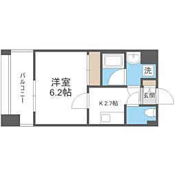 エンクレスト天神PORT 1Kの間取図画像