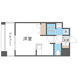 エンクレスト天神PORT ワンルームの間取図画像