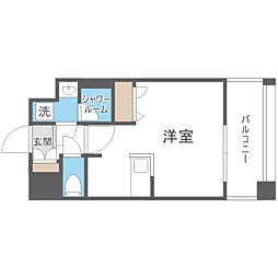 エンクレスト天神PORT ワンルームの間取図画像