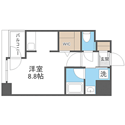 エンクレスト空港前 ワンルームの間取図画像