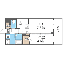 S-RESIDENCE名島 1LDKの間取図画像