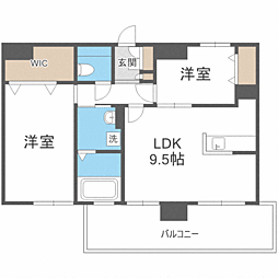 モダンパラッツォ天神南リーフ 2LDKの間取図画像