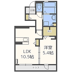 D-room学研都市A 1LDKの間取図画像