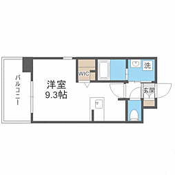 エンクレスト香椎参道 ワンルームの間取図画像
