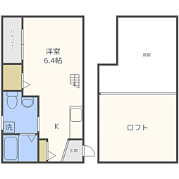 アーニスト和白 ワンルームの間取図画像