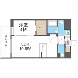 LIBTH高宮3 1LDKの間取図画像