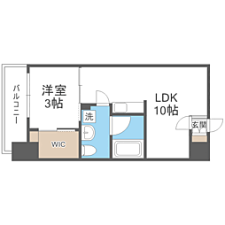 アイ・セレブ箱崎駅前 1LDKの間取図画像
