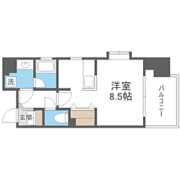 レジディア警固 1Kの間取図画像