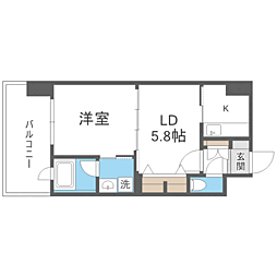 エンクレストNEO博多駅南 2Kの間取図画像