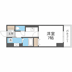 アルファレガロ大橋 1Kの間取図画像