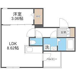 福岡市博多区元町1丁目マンション 1LDKの間取図画像