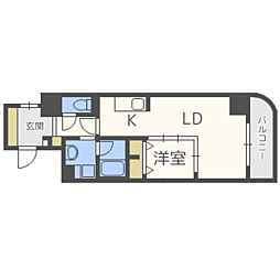 ウェルブライト博多ステーション 1LDKの間取図画像