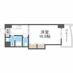 ロイヤル博多駅前 1Kの間取図画像