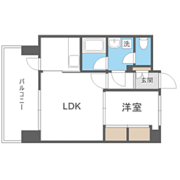 リアンシエルブルー東公園 2Kの間取図画像