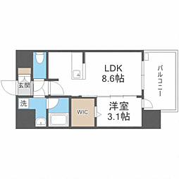 GRANFOREHakataWaterFront 1LDKの間取図画像