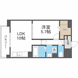 サクラート駅南 1LDKの間取図画像