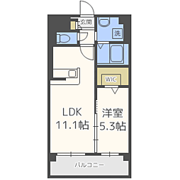 レトワール吉塚 1LDKの間取図画像