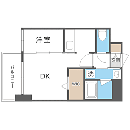 エンクレスト博多THETIME 1DKの間取図画像