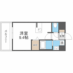 エンクレスト博多駅南GRACE ワンルームの間取図画像
