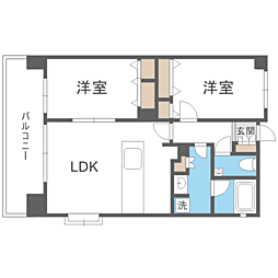 エコルクス赤坂2 2LDKの間取図画像