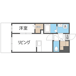 MODERN EIGHT高宮lieto 1LDKの間取図画像