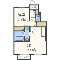 ボヌールメゾン 1LDKの間取図画像
