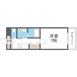 ライフフィールド諸岡 1Kの間取図画像
