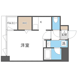 エンクレスト博多GATE 1Kの間取図画像