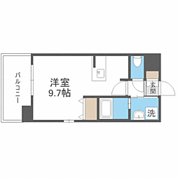 エンクレスト香椎参道 ワンルームの間取図画像