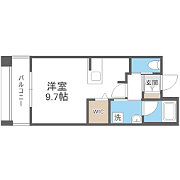 エンクレスト呉服町 ワンルームの間取図画像